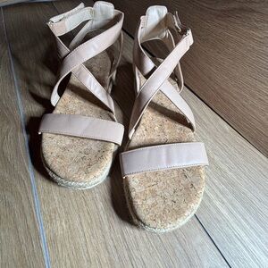 Adrienne Vittadini Beige Espadrille Sandals 1OM